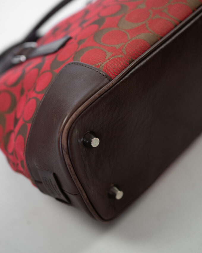 Vintage Coach Red Brown Signature Bag