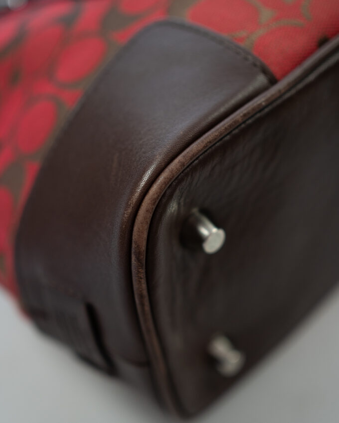 Vintage Coach Red Brown Signature Bag