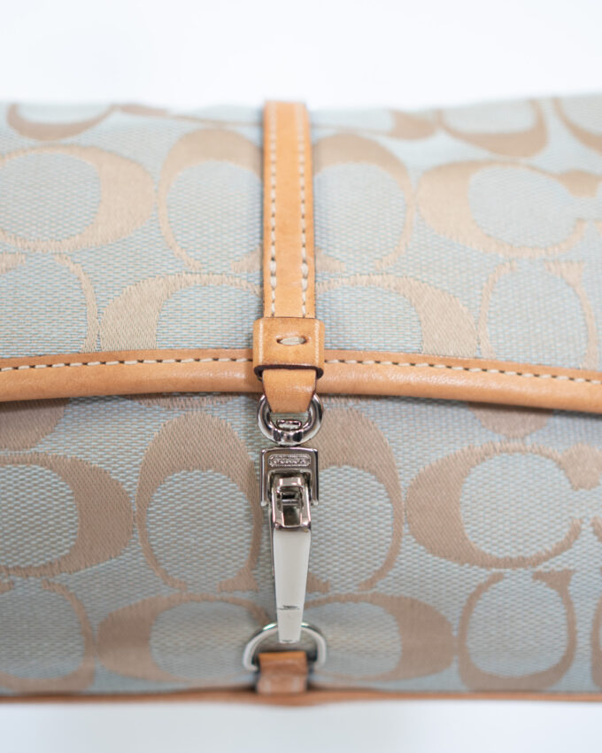 Rare Vintage Coach Pastel Blue Signature Shoulder Bag