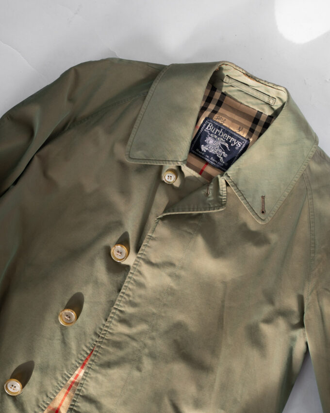 Vintage Burberrys Olive Cotton Coat - S
