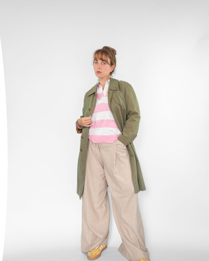 Vintage Burberrys Olive Cotton Coat - S