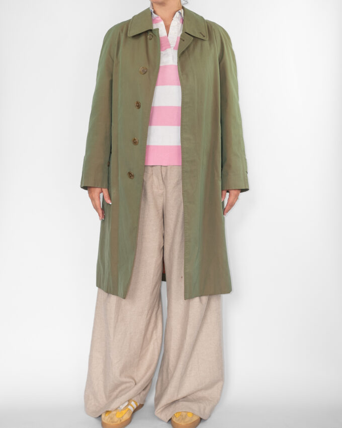 Vintage Burberrys Olive Cotton Coat - S
