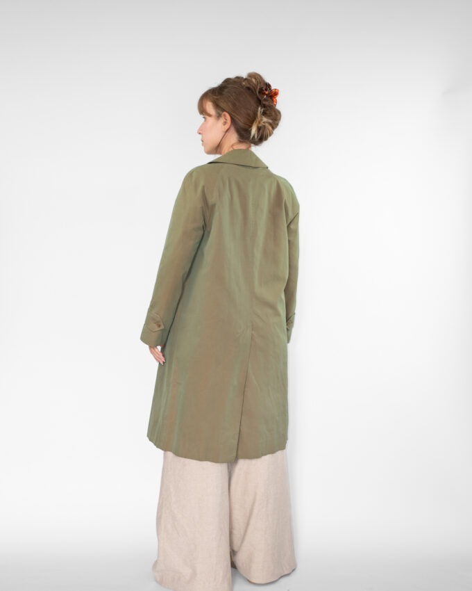 Vintage Burberrys Olive Cotton Coat - S