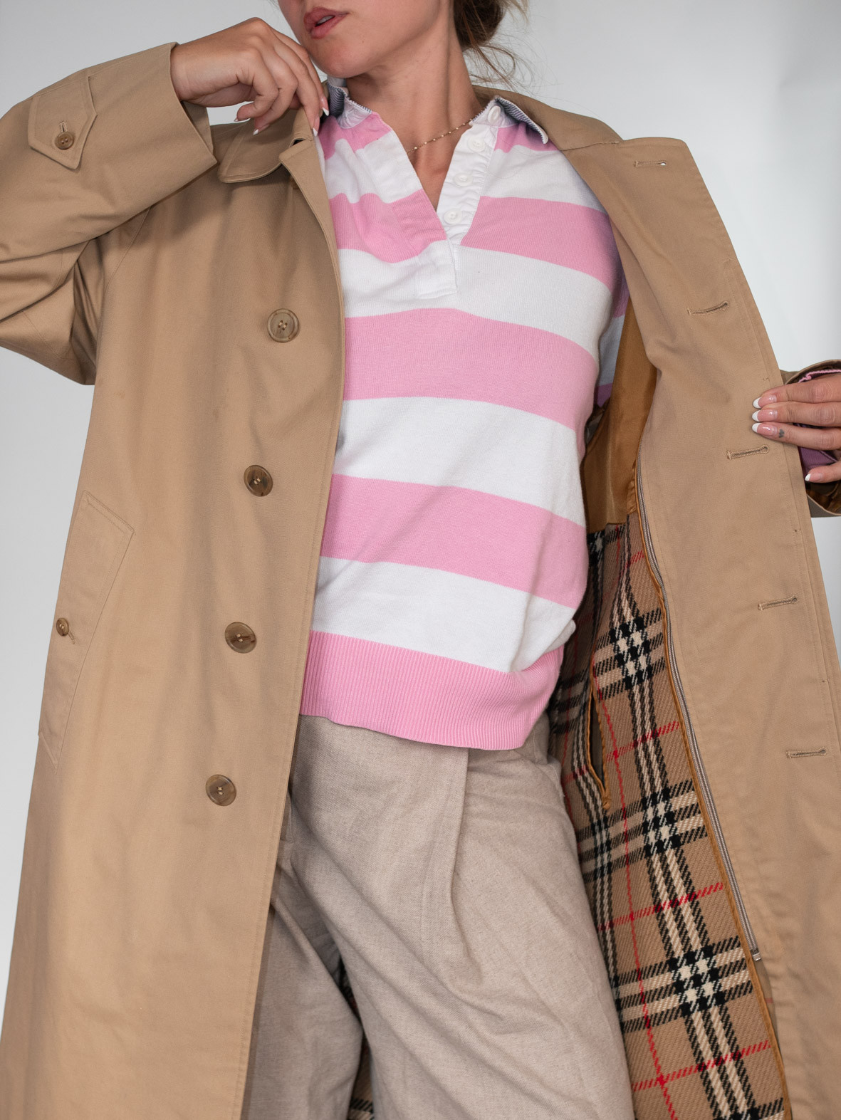 Vintage Burberrys Beige Coat with Removable Lining - S - Image 3
