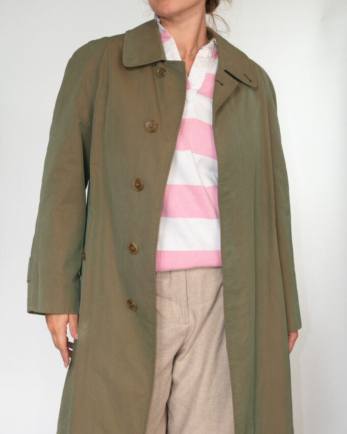 Vintage Burberrys Olive Cotton Coat - S